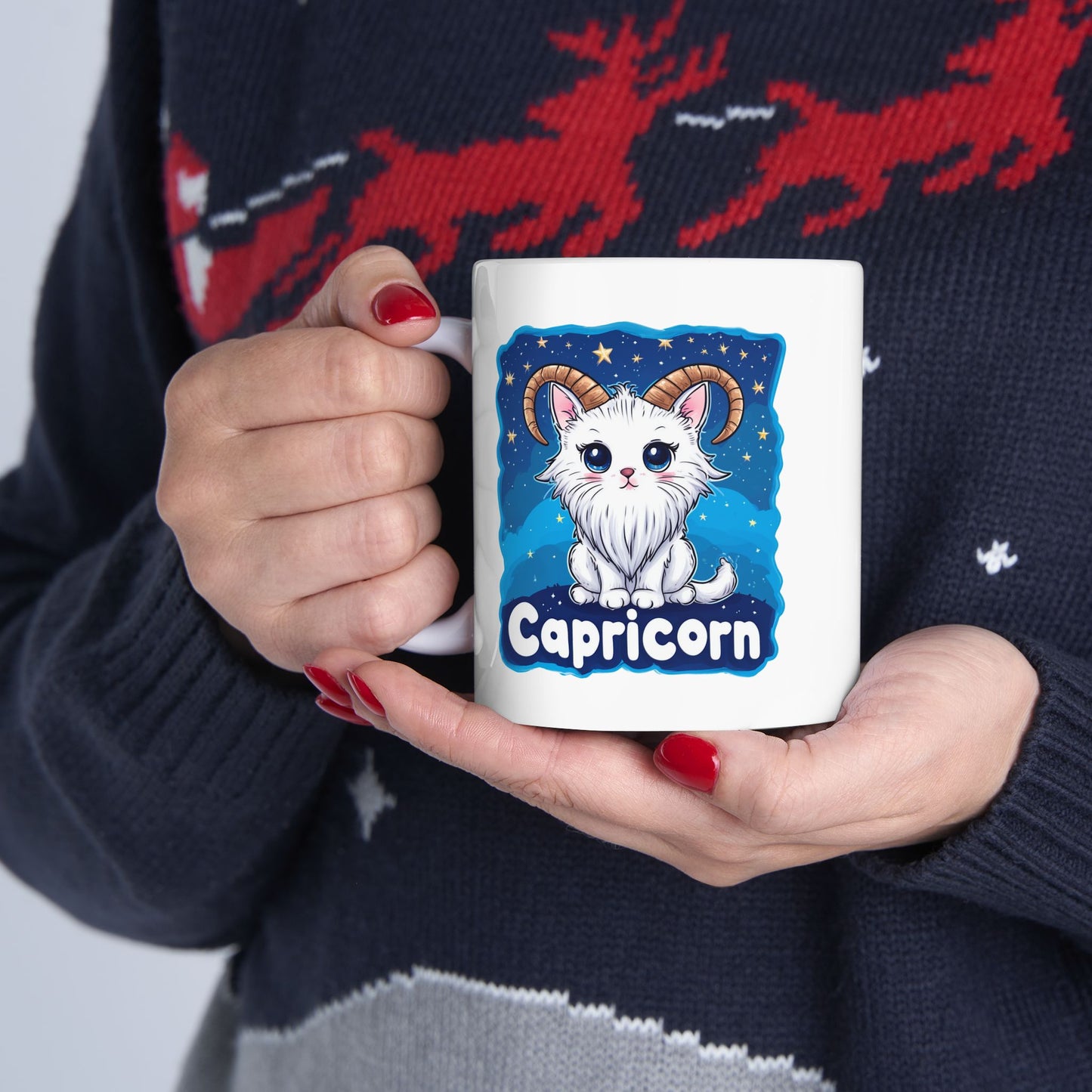 Capricorn Zodiac Cat Mug – Cute Horoscope Coffee Cup