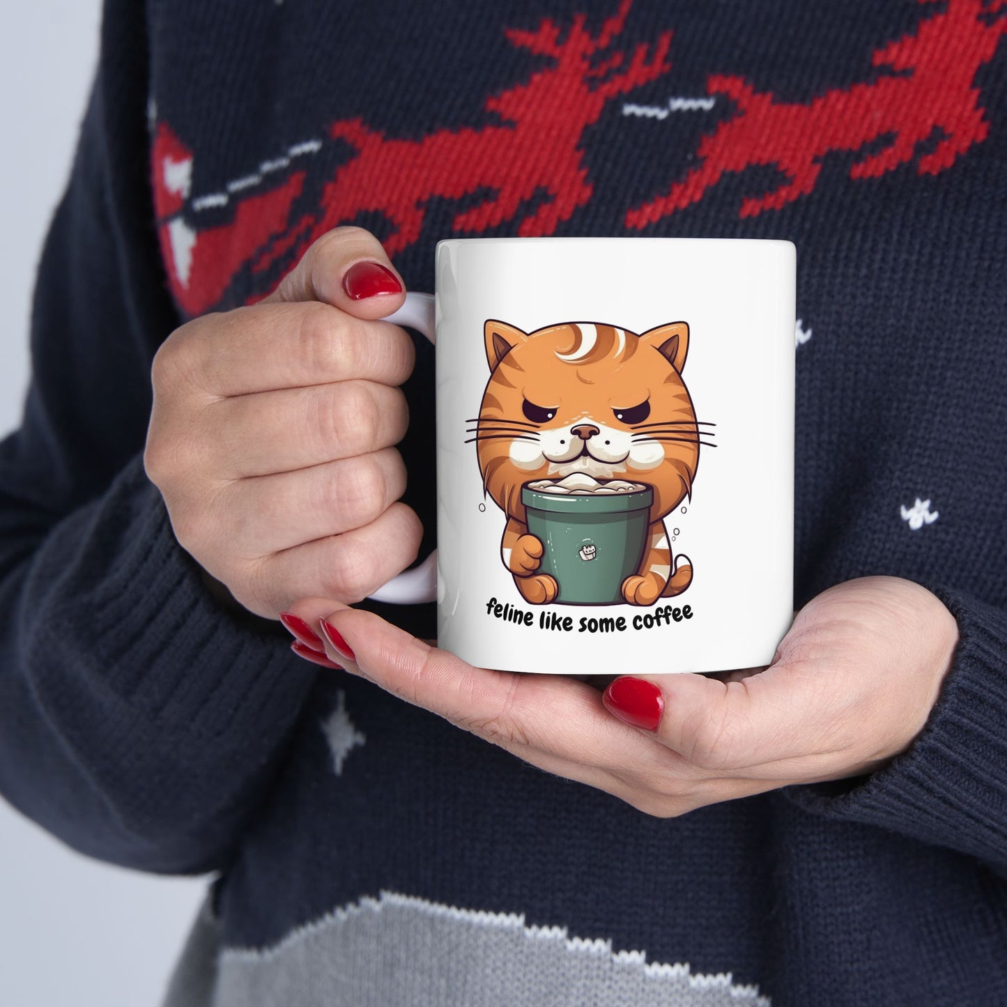Feline Like Some Coffee Cat Pun Ceramic Mug