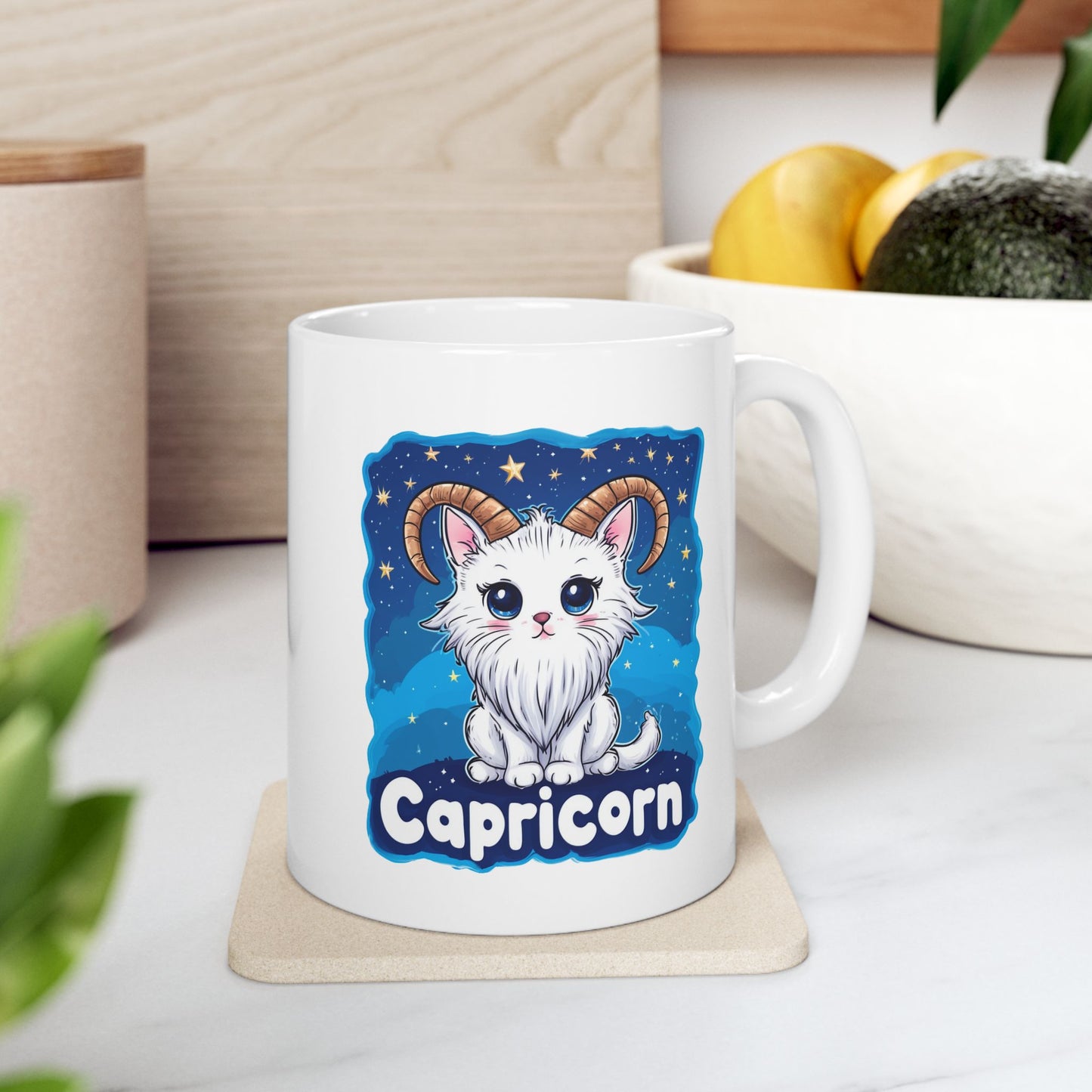 Capricorn Zodiac Cat Mug – Cute Horoscope Coffee Cup