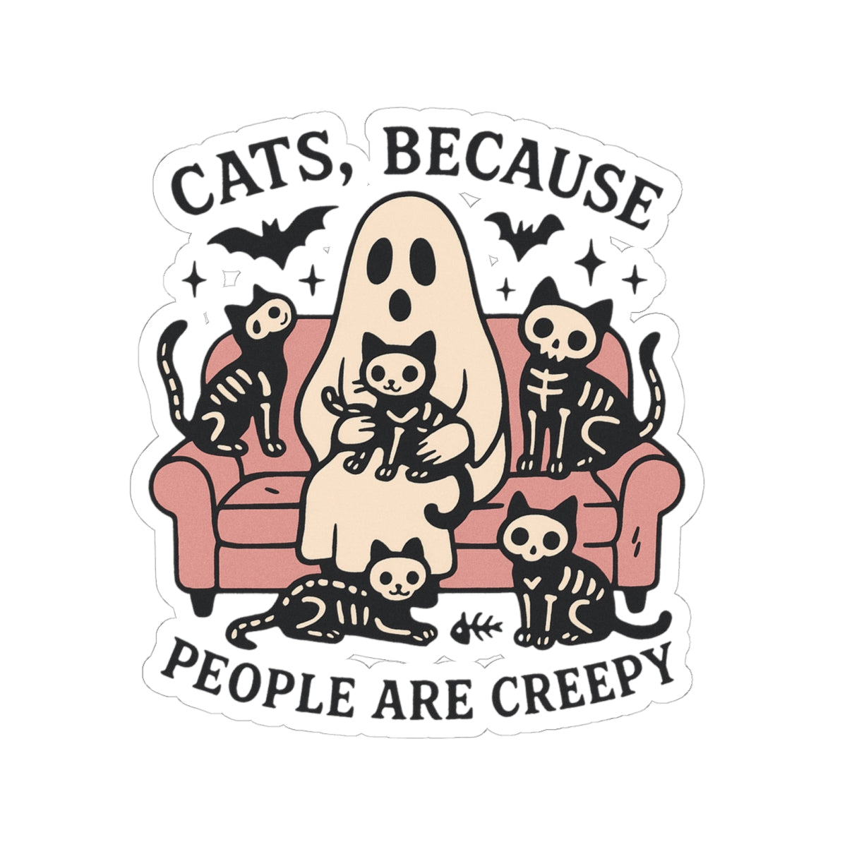 Cats, Because People Are Creepy Die-Cut Sticker