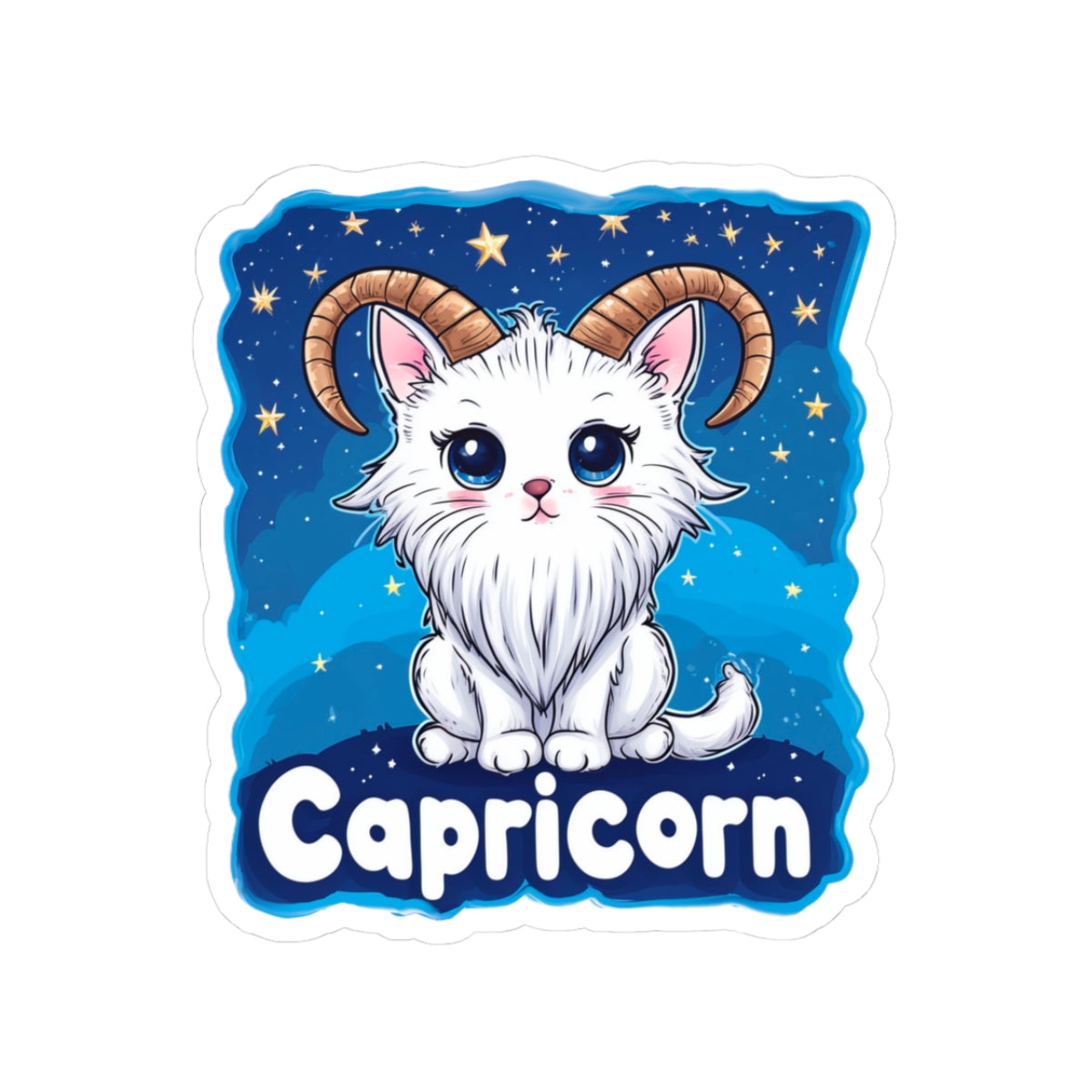 Capricorn Zodiac Cat Die-Cut Sticker