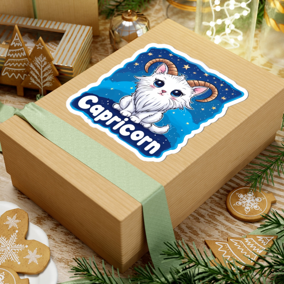 Capricorn Zodiac Cat Die-Cut Sticker