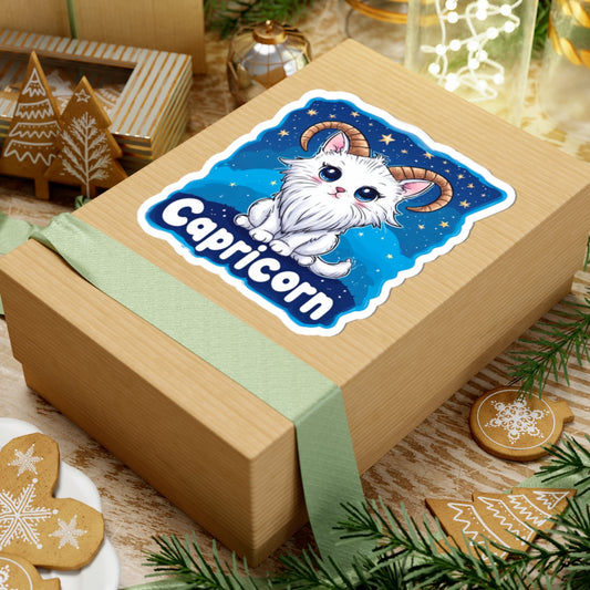 Capricorn Zodiac Cat Die-Cut Sticker