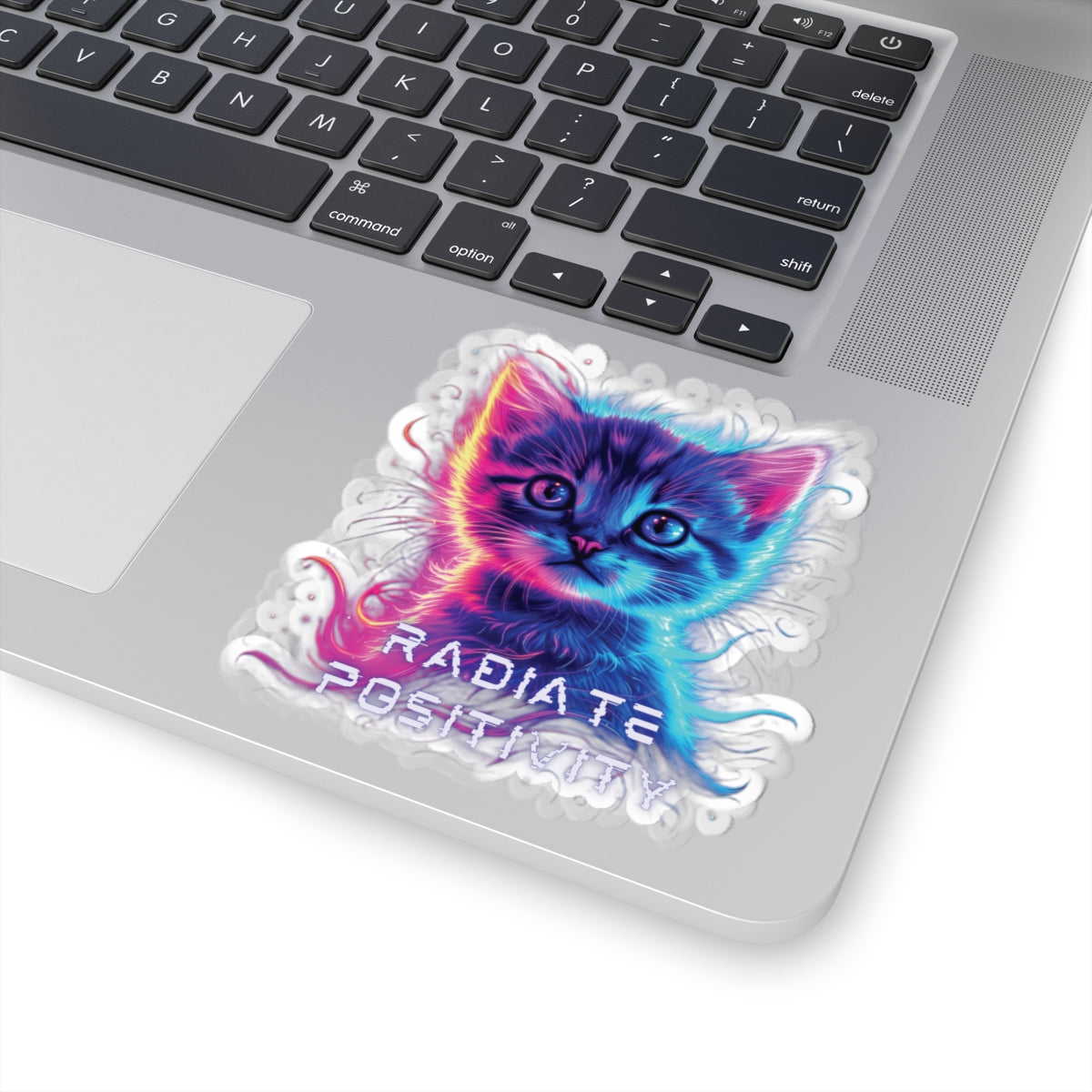 Radiate Positivity Cat Stickers | Cute Cat Art, Laptop Decal, Positive Vibes, Gift for Cat Lovers, Room Decor