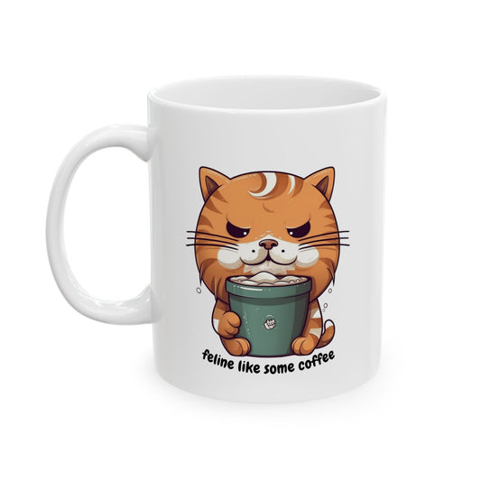 Feline Like Some Coffee Cat Pun Ceramic Mug